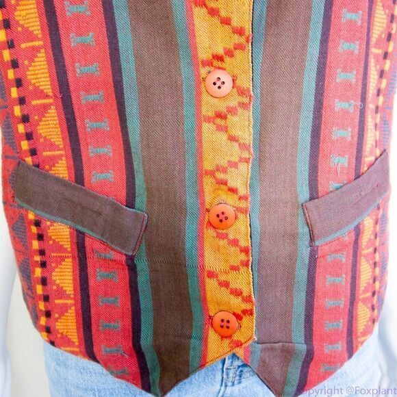 Boom women's 100% cotton multicolor‎ vest, size M - Picture 5 of 16